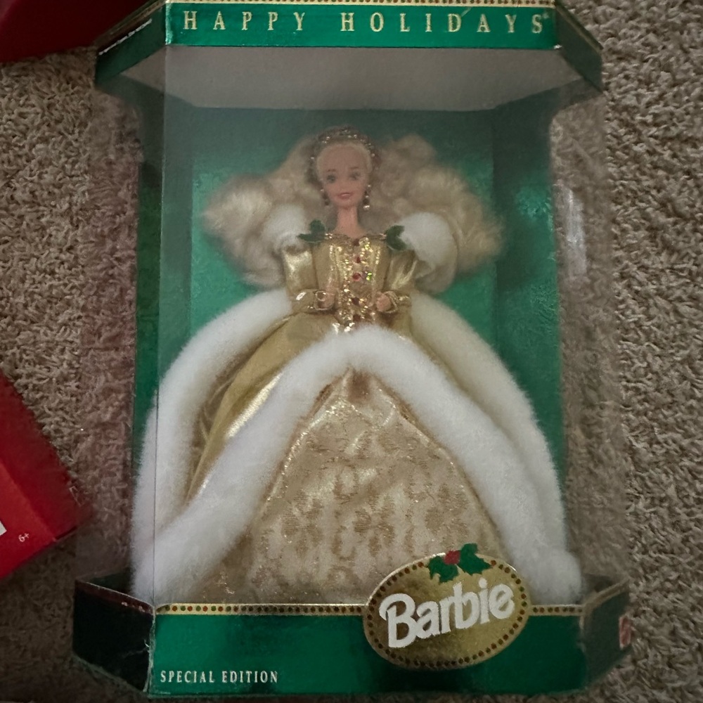 1994 Holiday Barbie Gold and White Holiday Special Edition Doll